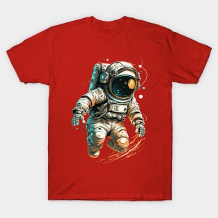 ARTISTIC ASTRONAUT IN OUTERSPACE WITH PLANETS T-Shirt